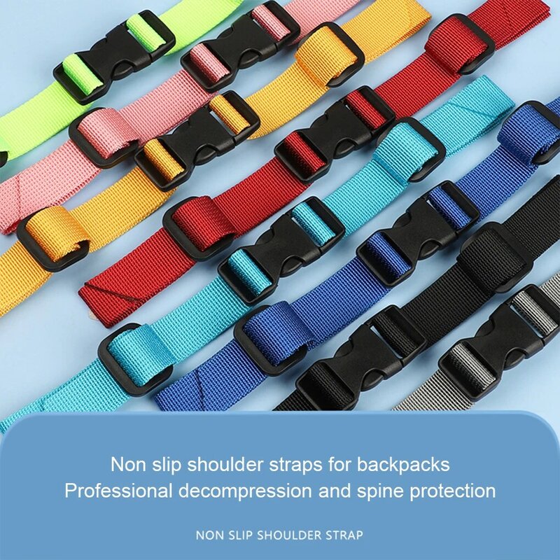 Nylon Backpack Webbing Peito Strap, corda multicolorida, fino acabamento, duradouro, peça de reposição, segurança de alta resistência