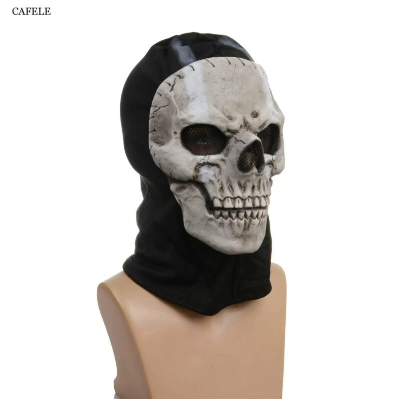 Masque facial GhostFace pour hommes et femmes, masque intégral effrayant, masque de crâne, jeu de guerre, masque centralisé Halloween, Call of Duty, MW2