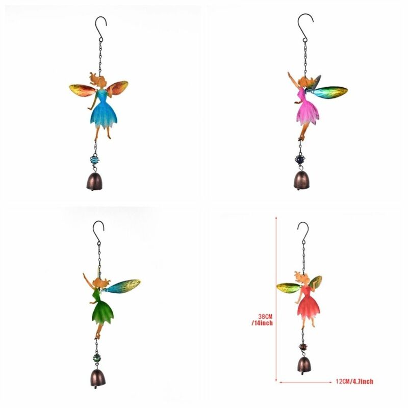 Cloche d'ange colorée en fer, pendentif créatif, elfe, vent tendance, cour, fenêtre, décoration de porte