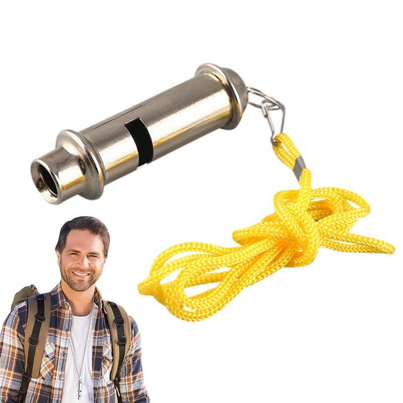Metal Whistle Emergency Survival Safety Whistles with Lanyard Loud for Outdoor Camping Coaches Training