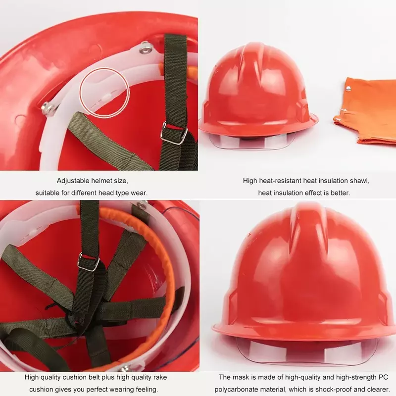 耐火性のある断熱ヘルメット,傷防止マスク,消防士の安全ヘルメット,ハードハット保護