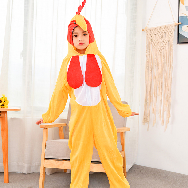 Kostum ayam anak-anak hewan untuk kinerja kain Halloween bayi ayam jantan berdandan kostum