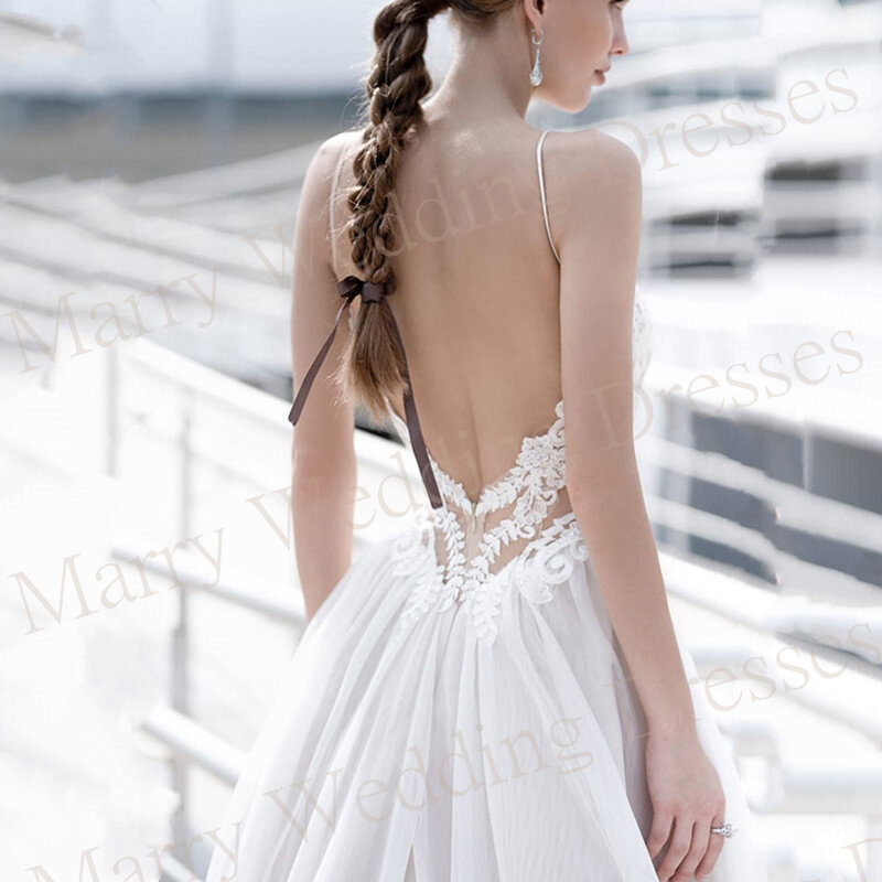 Женское свадебное платье It's yiiya, белое кружевное платье трапециевидной формы на бретельках без рукавов с открытой спиной на лето 2024