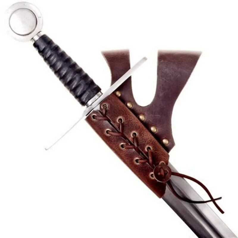 Średniowieczny wiking skóra bydlęca pochwa na miecz wieszak na miecz Cosplay halloweenowej aranżacji rekwizyty na występy