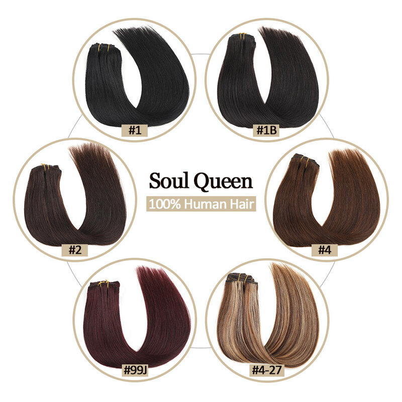 Extensiones de cabello humano con Clip, Balayage de encaje de doble trama, marrón medio, rubio caramelo, 7 piezas/70G