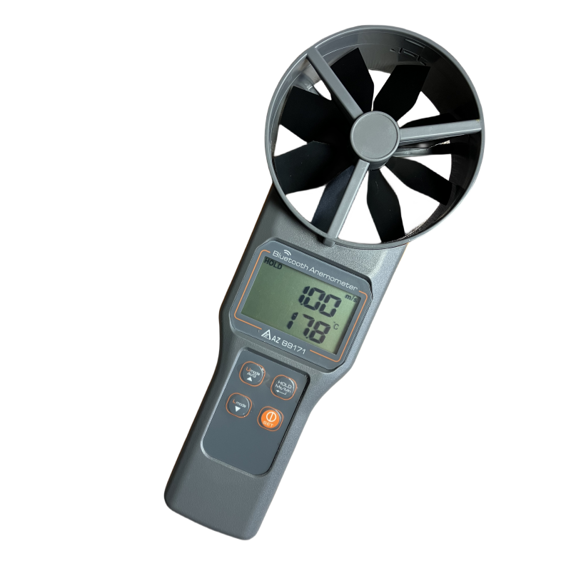AZ89171 Bluetooth Anemômetro, Medidor de Velocidade do Vento, Anemômetro Digital, Medição de Temperatura, Umidade, Ponto de Orvalho