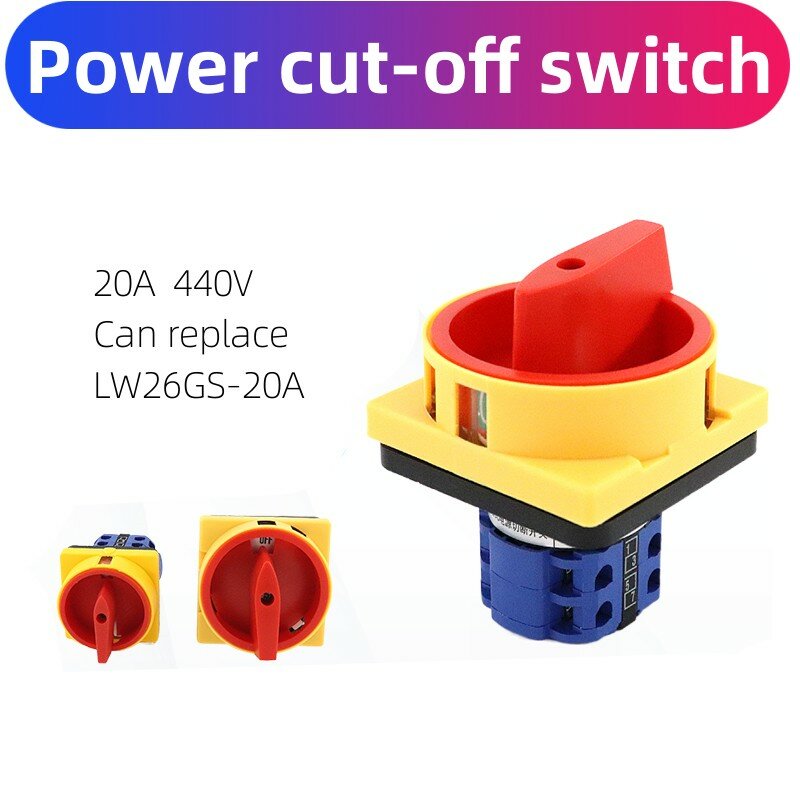 Interruptor de corte de energía tipo dedo, SH13-20 Disyuntor de transferencia de carga/GS, 20A, 440V, puede reemplazar LW26GS-20A