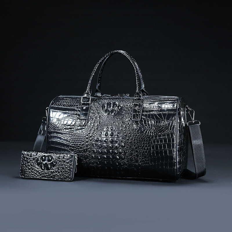 Pierwsza warstwa skóry wołowej męskie luksusowe torby podróżne Cross-body o dużej pojemności bagaż służbowy torebka ze skóry naturalnej torba na jedno ramię