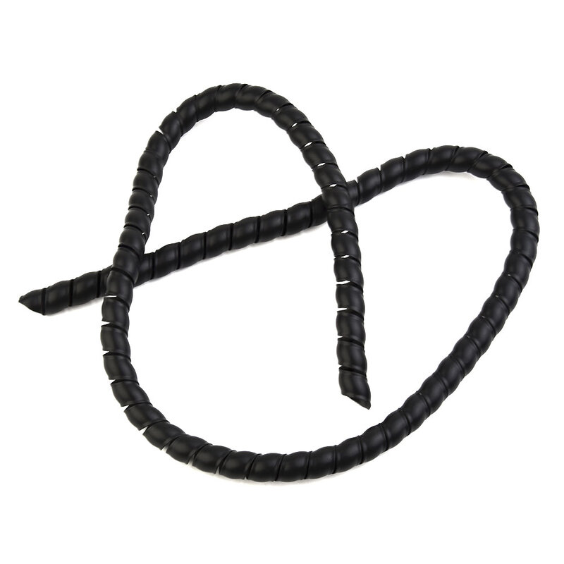 1 buah polietilen kepadatan tinggi hitam penjaga selang hidrolik/perlindungan kabel/bungkus Spiral-1m ID 8-12mm untuk kabel pengisian EV