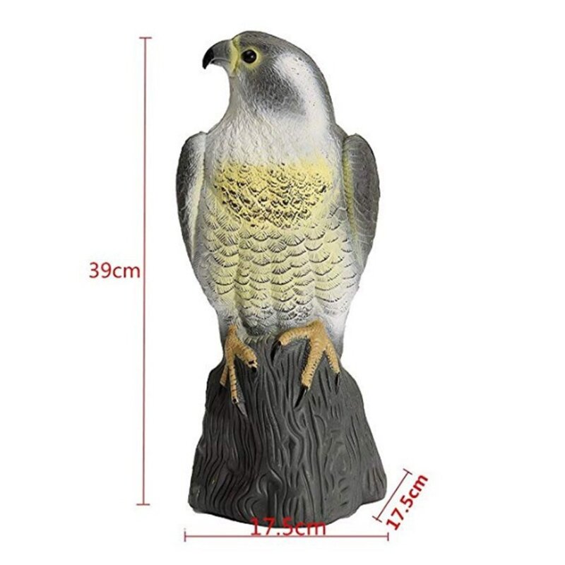 Realistic Bird Scarer Plastic Eagle Falcon Decoy Scarecrow Figurines for Garden Yard Bird Repellent Outdoor Decor Pest Control