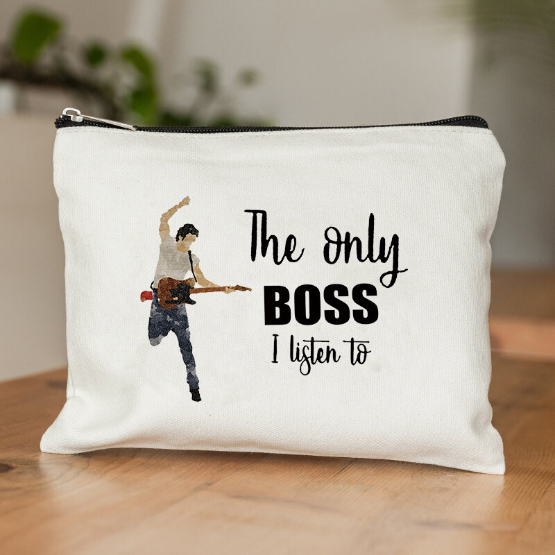 The Only Boss I ascolta To Pattern Makeup Bag Gift for Band Fans Women Small Professional Cosmetic Organizer Bag Pencil Case Girl