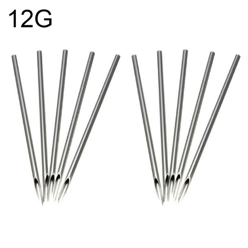 10Pcs 12/14/16/18/20G Surgicals Steel Disposable Piercing Needles for Navel Nose