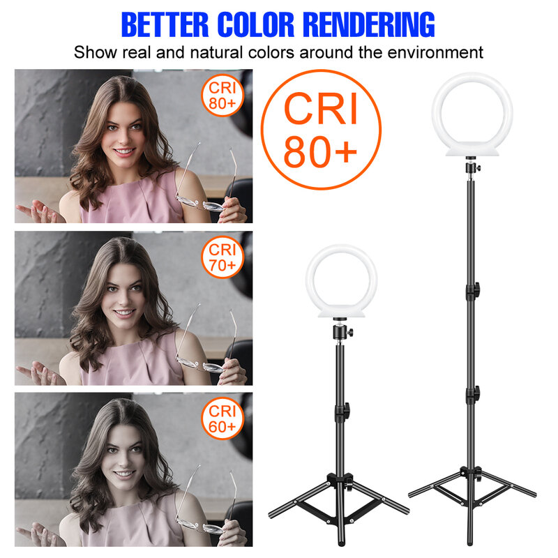 26CM LED Ring Light USB Fill Lamp Beauty Light Selfie Ringlight con treppiede dimmerabile fotografia illuminazione per trucco Video Make