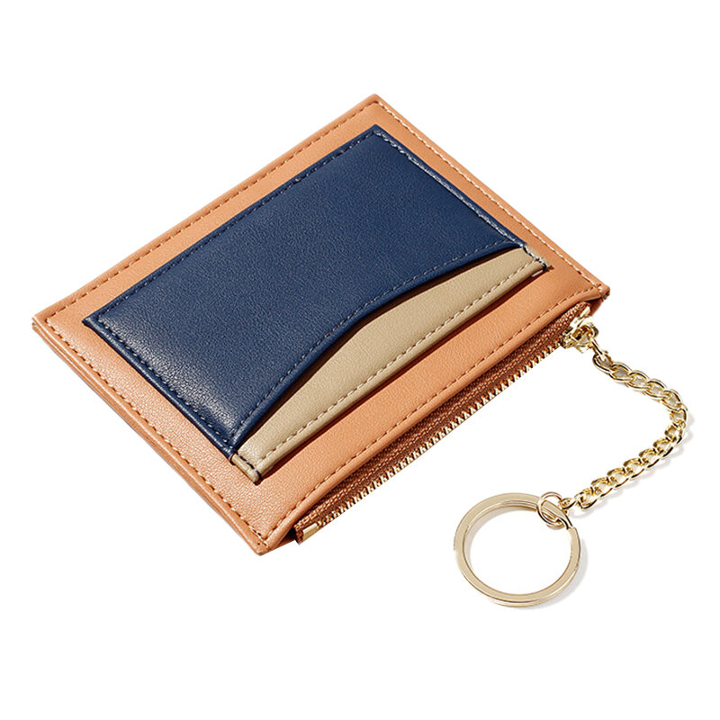 Dompet dan dompet kecil wanita perempuan PU pendek tempat kartu kredit dompet ritsleting dompet koin wanita tas perca