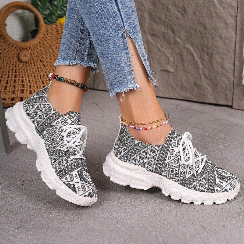 Zapatos planos de malla transpirable para mujer, Tenis informales, calzado para caminar, zapatillas vulcanizadas