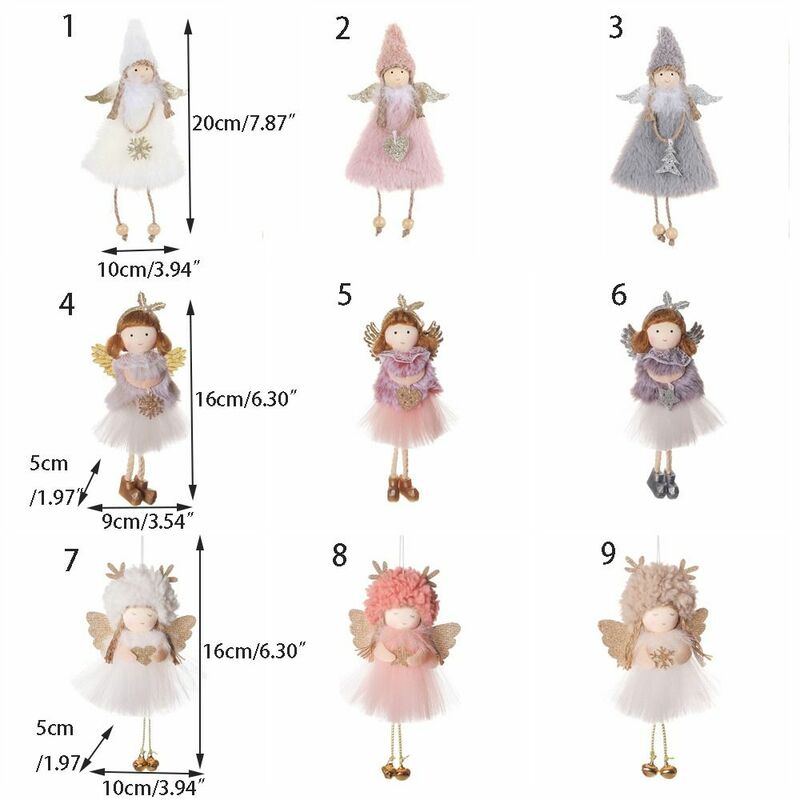 Cute Xmas Tree Hanging Ornaments Durable Plush Fashionable Plush Gauze Skirt Angel Angel Doll Angel Doll Pendant New Year