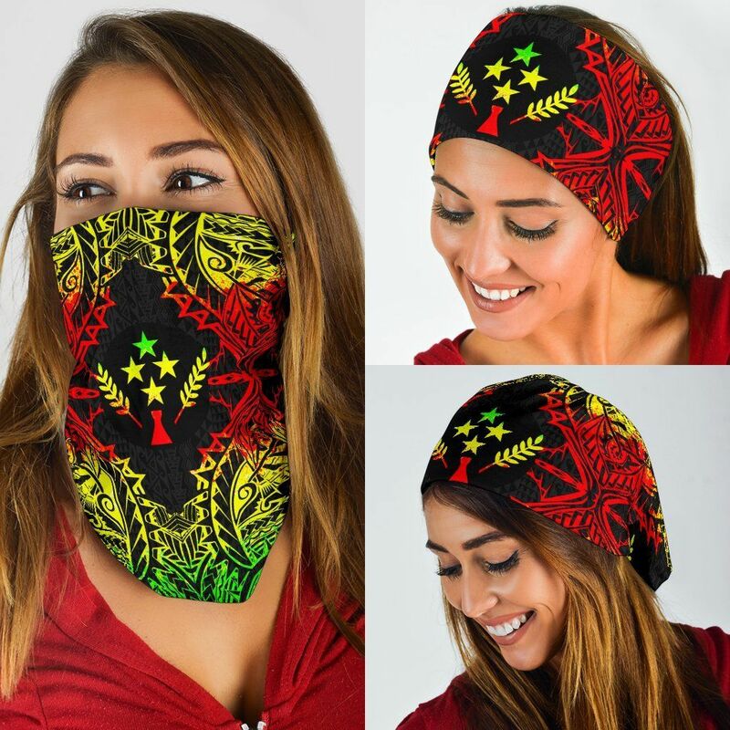 PLstar Cosmos Newfashion Kosrae polinezja tatuaż Tribal twarzy maska tarcza welon chustka Art 3DPrint na co dzień Unisex Streetwear W-2
