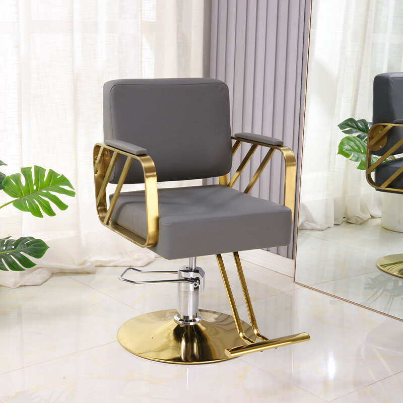 Cadeira de barbeiro simples para salão de beleza, lounges elevados, shampoo rebaixado, alta qualidade, cadeiras high-end, mesa dobrada, móveis para bar