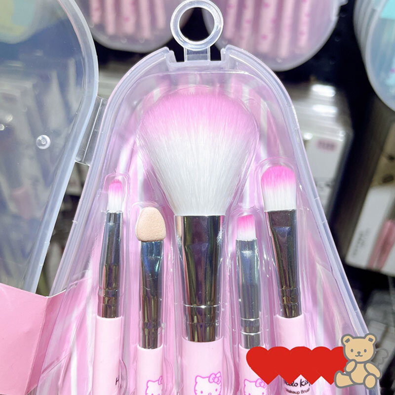 Sanrio-Juego de brochas de maquillaje, Hello Kitty Anime, joyería de moda, colorete, cejas, labios, sombra de ojos, herramientas de belleza, regalo para niñas con caja