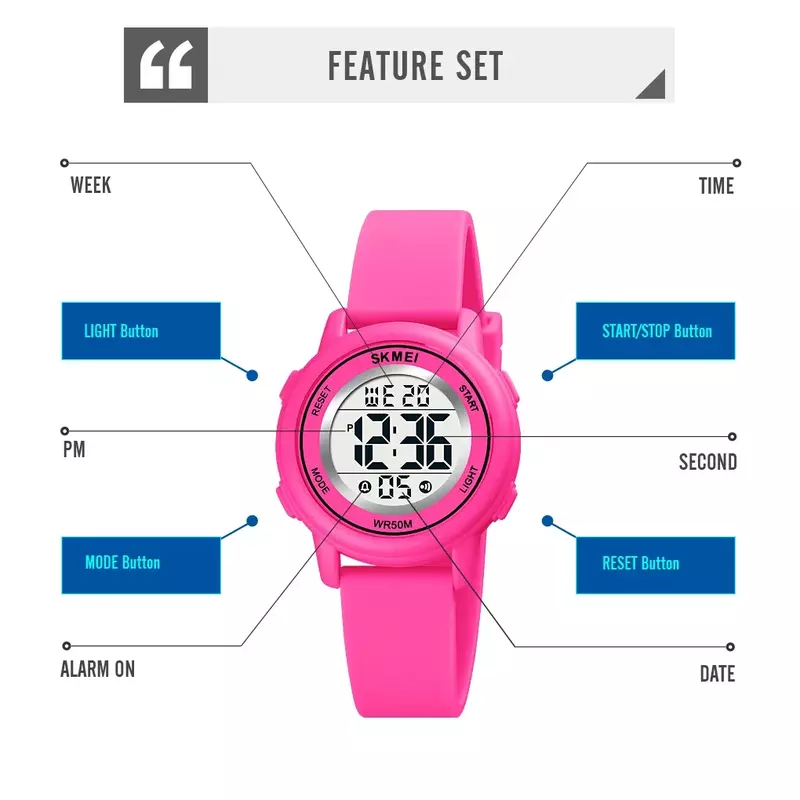 SKMEI jam tangan anak lelaki perempuan, jam tangan Digital anak Led warna-warni anti air, Alarm, jam tangan anak laki-laki dan perempuan 1721