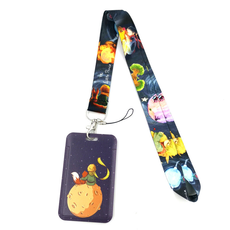 Cartoon Little Prince Neck Keychain Necklace Webbings Ribbons Anime Cartoon Neck Strap Lanyard ID badge Holder Keychain Lanyards