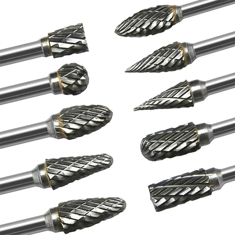 Tungsten Carbide Burr Drill Bits Set Milling Cutter For Metal Wood Electric Rotary Tools Grinding Head Accessories For Electric