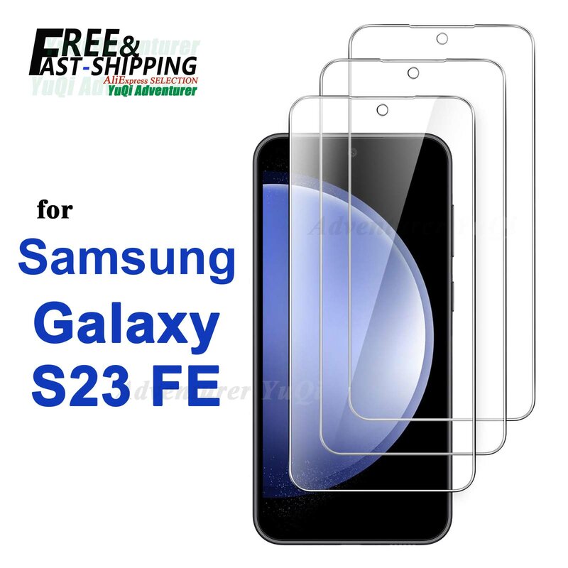 อุปกรณ์ป้องกันหน้าจอสำหรับ Galaxy S23 FE Samsung กระจกเทมเปอร์ HD 9H เคสอลูมิเนียมป้องกันรอยขีดข่วนเป็นมิตรจัดส่งฟรี