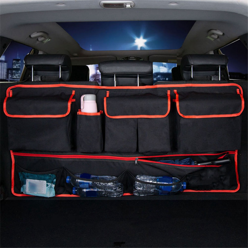 멀티 포켓 자동차 트렁크 정리함 걸이식 뒷좌석 보관 가방, 9 개의 포켓, 방수 옥스포드 천 보관