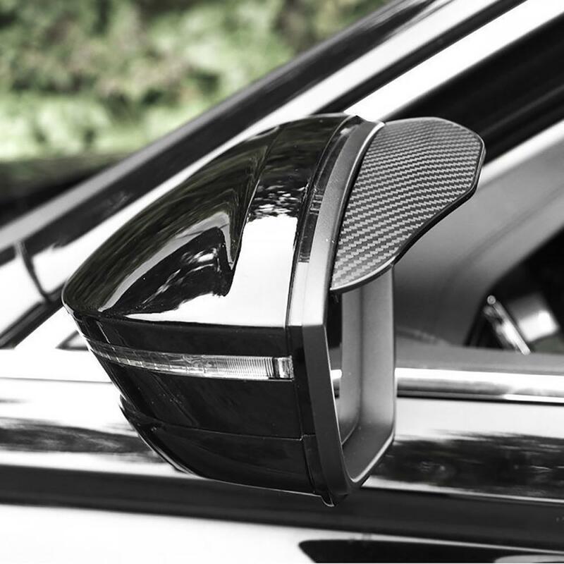 Espelho retrovisor do carro de fibra de carbono Viseira de chuva Smoke Guard Universal Rear Mirror, Sobrancelha de chuva para automóvel, SUV, Peças do caminhão, carro, 2pcs