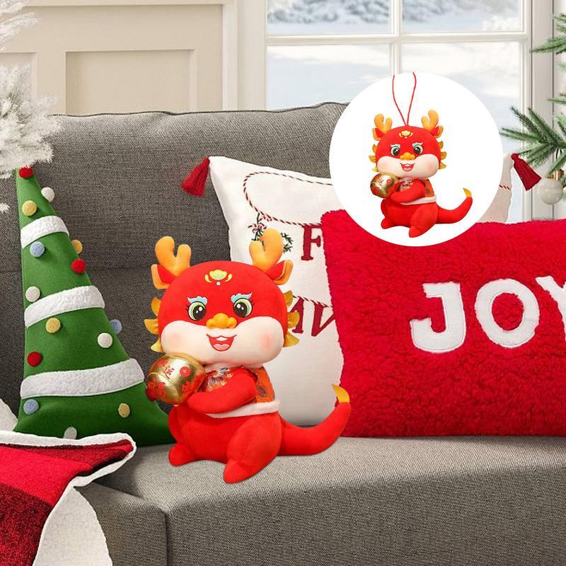 Плюшевая игрушка со знаками Зодиака, дракон, животное со знаками Зодиака, плюшевый Красный Дракон со знаками Зодиака на удачу, плюшевые подарки на день рождения, сувениры на Рождество