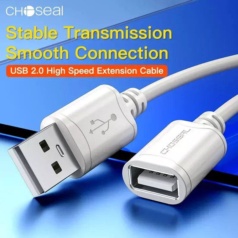 Kabel przedłużający USB 2.0 CHOSEAL AM/AF do laptopa TV klawiatura komputerowa szybkiego kabel do transmisji danych USB