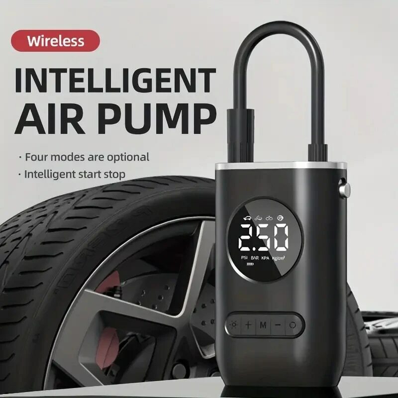 1 Satz Auto Luftpumpe tragbare Mini selbst fahrende elektrische Reifen pumpe Handheld drahtlose Digital anzeige Lade pumpe