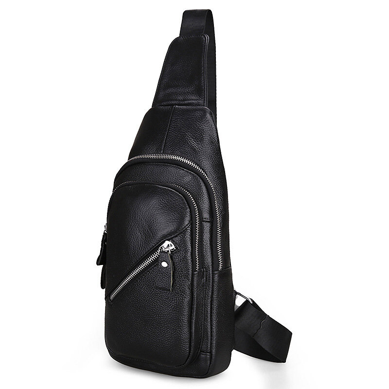 Męska torba Crossbody z prawdziwej skóry torba na klatkę piersiowa torba na ramię w stylu Retro