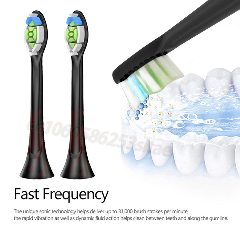 Cabeças de escova de dentes de substituição, Bicos brancos brilhantes, Fit para Philips HX6730, HX6721, HX3216, HX9362, HX3210, HX6013, HX9063, C3, W3