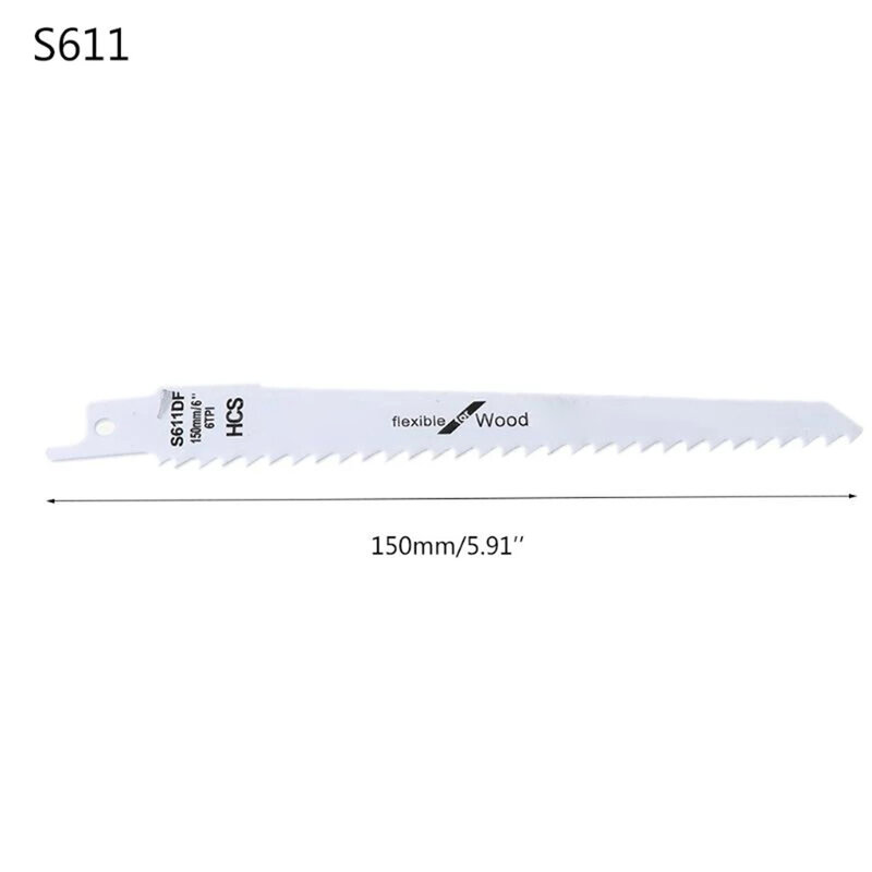 Высококачественное лезвие сабельной пилы для деревообработки S611DF, усиленные зубья 150 мм, ножовочные лезвия для резки металла, 1 шт.