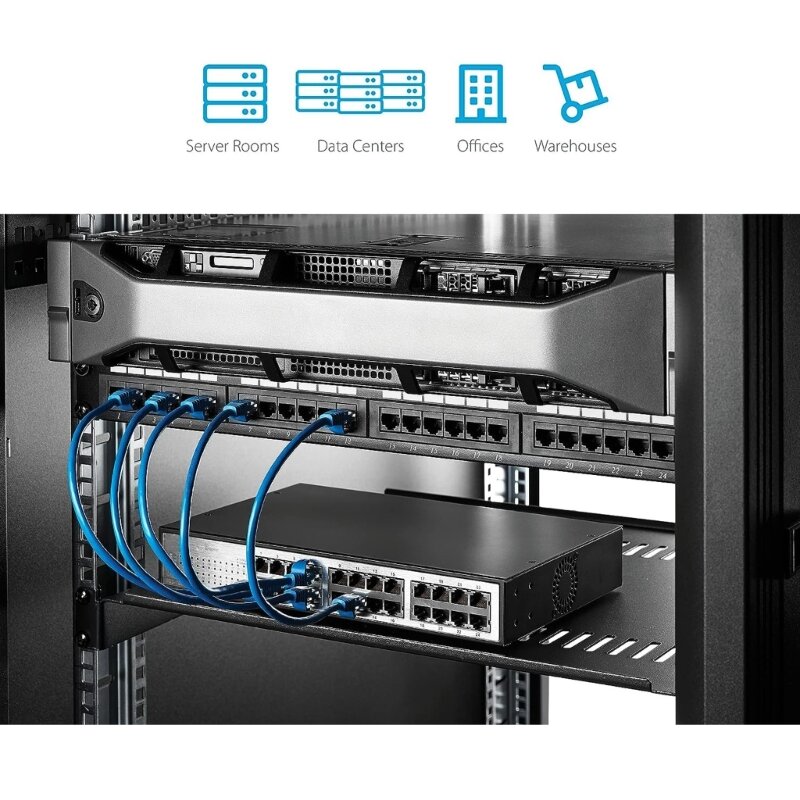 1U Server Rack Shelf Universal Vented Rack Mount Cantilever Tray for 19" Cabinet Dropship