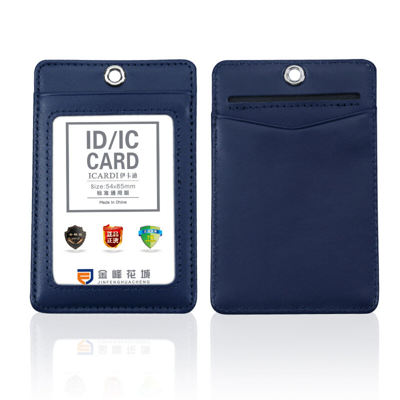 Porte-carte d'identité en cuir véritable, étui transparent pour badge, clip pour carte de crédit bancaire, accessoires de haute qualité, nouveau
