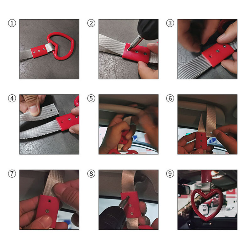 1 Stuks Gebroken Liefde Jdm Trein Bus Handvat Handband Tsurikawa Ring Hart Styling Drift Charme Strap Drift Auto Accessoires Autoband