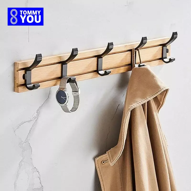 Gantungan dinding bambu, kreatif dapat diatur rak mantel Bambu gantungan dinding pakaian kamar tidur ruang masuk rumah pakaian topi berdiri rak garmen