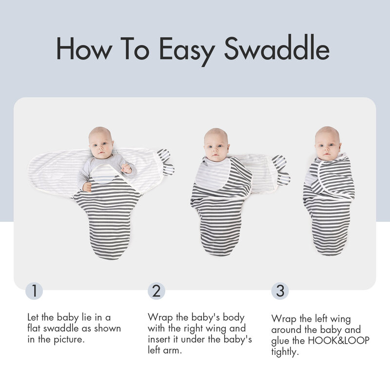 100% Organic Cotton Baby Swaddle Blanket Swaddle Wrap for Infant Adjustable Newborn Swaddle Baby Sleeping Bag for Boys & Girls