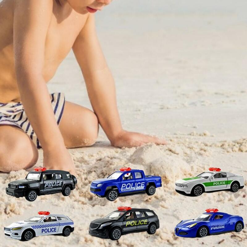 Modelo de coche de policía para niños, interactivo Simple juguete, operación realista, de aleación