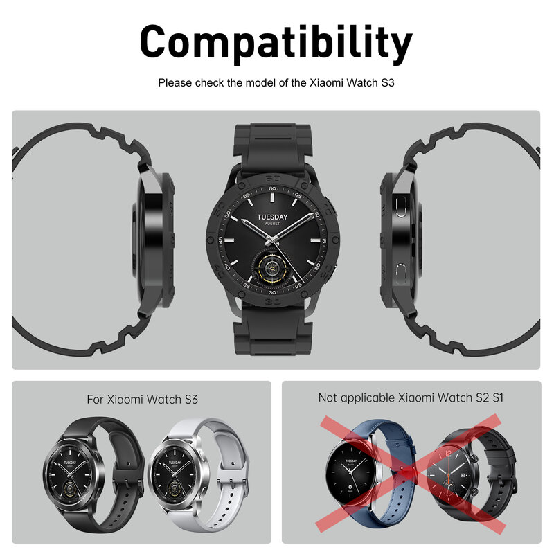 SIKAl TPU Protective case smartwatch Protective Case Cover Shell Strap Soft and Durable Watch Accessories for Xiaomi watch s3