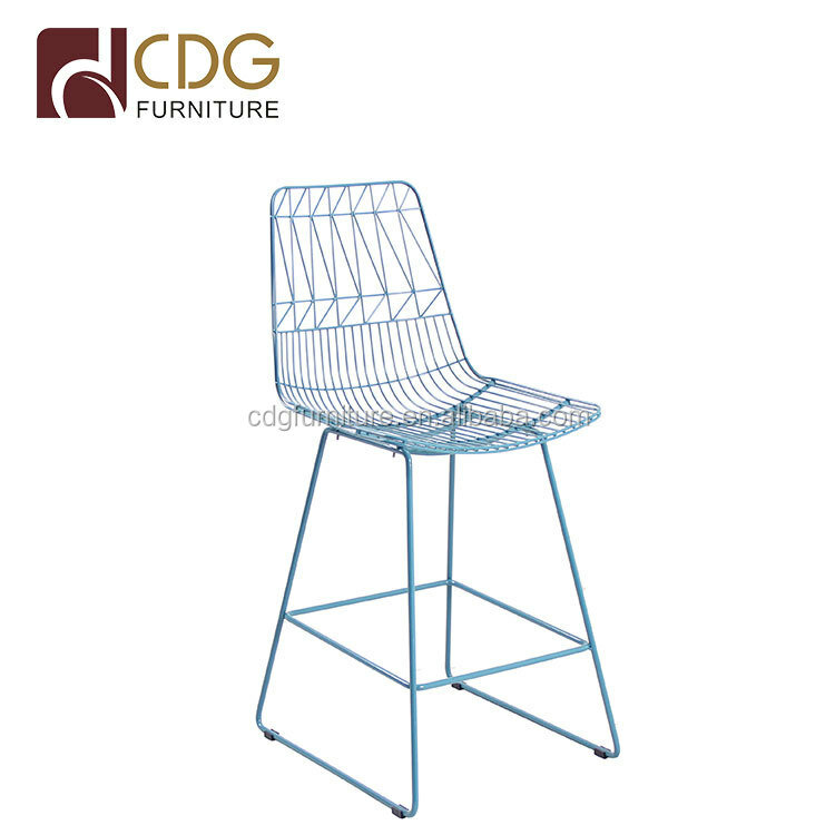 Metal Indoor Outdoor Restaurant Stainless Steel Dinning Wire Chair Wire Frame Betoria Bar Stool Chair From China