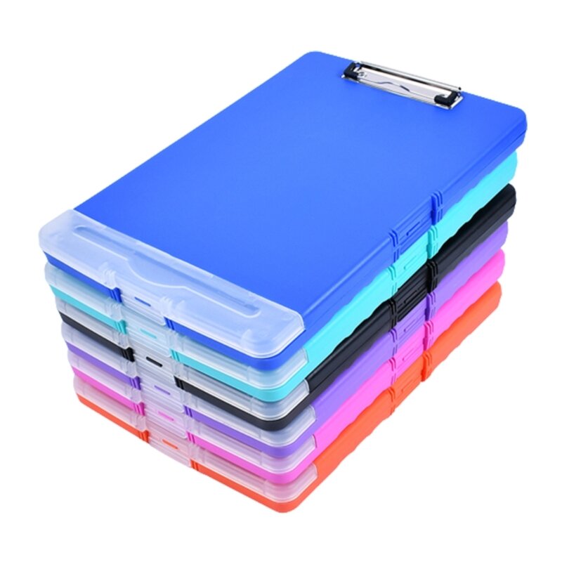 Portable File Organizer Case with Clipboard and Pen Box File Clipboard Writing Pad with File Case for Hospital Warehouse