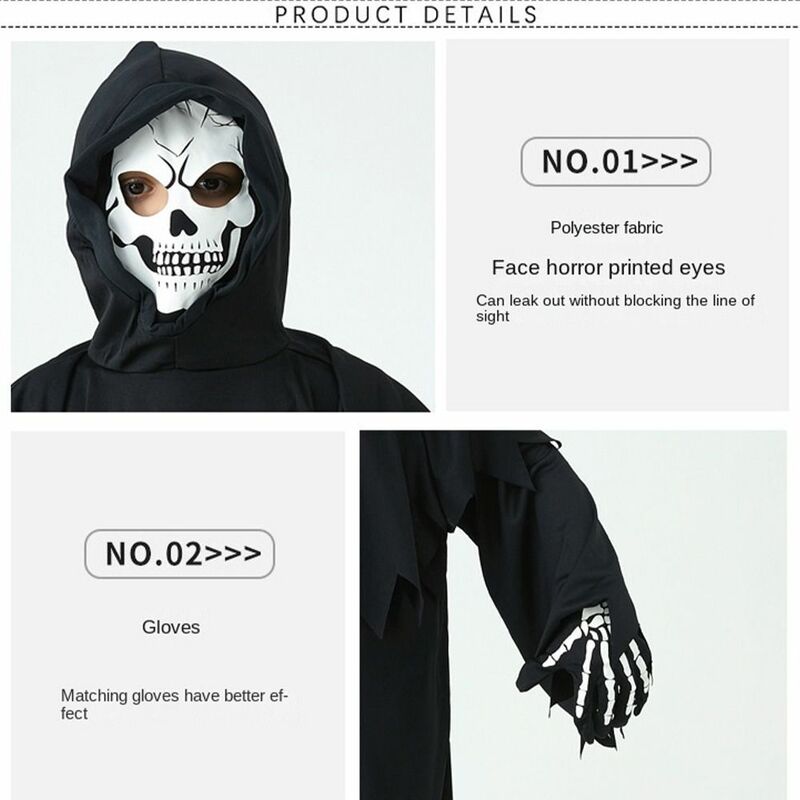 God Vampire Halloween Death Costume Night Glow Death Black Ghost COS abbigliamento tuta Party Dress Up