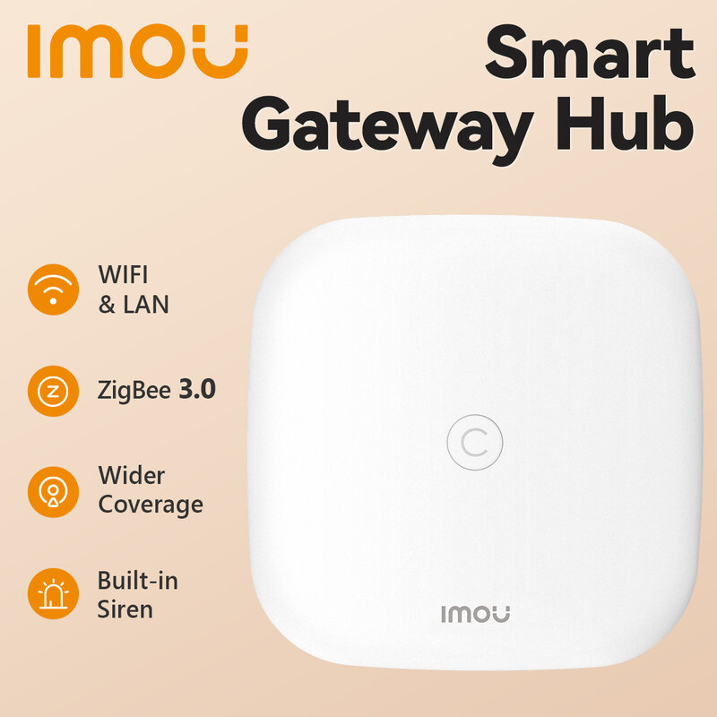 IMOU ZigBee 3.0 Hub Gateway pintar nirkabel, Remote Control Wi-Fi atau LAN Multi Mode untuk Alexa Google Home kehidupan cerdas