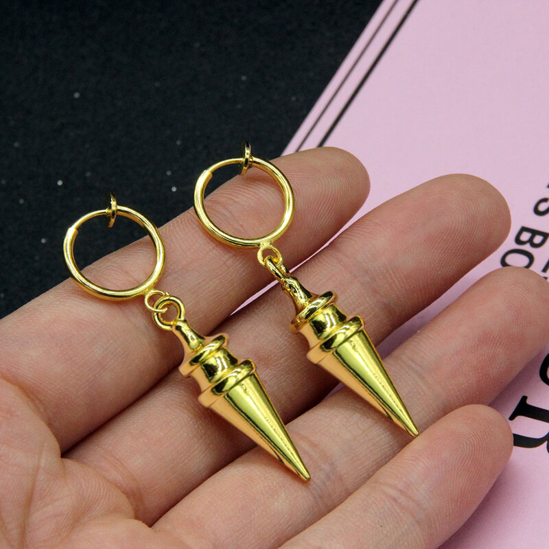 2022 New Anime SPY×FAMILY Yor Forger Cosplay Earrings Drop Golden Tapered Punk Women Ear Clips Fans Costumes Jewelry Gift