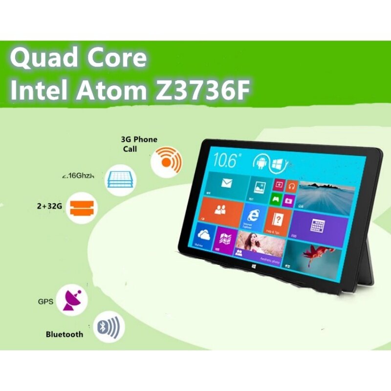 Tableta PC con Windows 10, dispositivo de 10,6 pulgadas, X16HD, 2GB de RAM, 32GB de ROM, 1,33 GHz, 1920x1080, pantalla IPS, 3G, Internet, GPS, micro-usb 2,0, WIFI