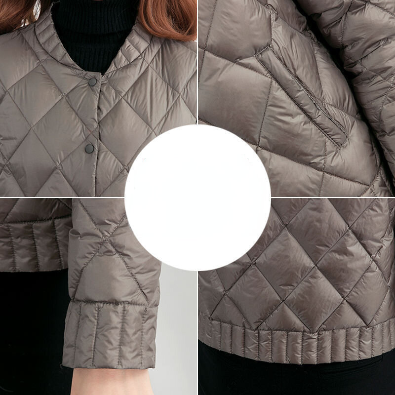 Jaket musim dingin bahan katun untuk wanita, jaket musim dingin bahan katun empuk, jaket wanita gaya Korea untuk wanita