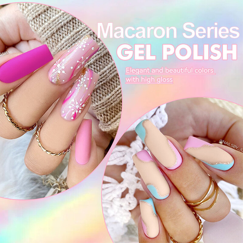 LILYCUTE 7ml Macaron Candy Gel Nail Polish 184 Colors Spring Summer Pink Purple Semi Permanent For Manicure Nail Art Gel Varnish